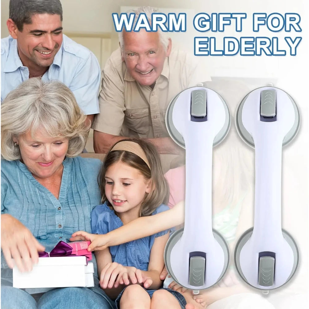 Grab Bars for Bathtubs and Showers, 2 Pack Shower Handle 12 Inch Strong Suction Shower Bar for Shower Chair, Bathroom Grab Bar